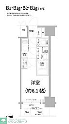 エスリード江坂セントラム 1Kの間取図画像