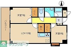 ラファミリア豊中 2LDKの間取図画像