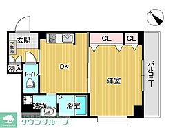 プロスパー江坂 1DKの間取図画像