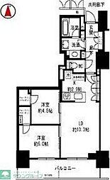 プレミストタワー靱本町 2LDKの間取図画像