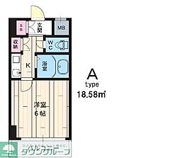 ラ・レジダンス・ド・江坂 1Kの間取図画像