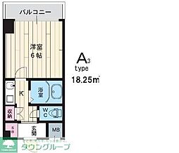 ラ・レジダンス・ド・江坂 1Kの間取図画像