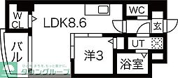 SEST新大阪 1LDKの間取図画像