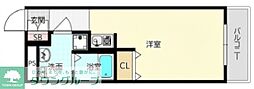 エルフ豊中 1Kの間取図画像