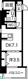 ファーストフィオーレ江坂江の木町パークサイド 1DKの間取図画像