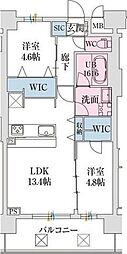 スプランディッド難波VII 2LDKの間取図画像
