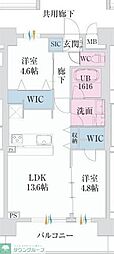 スプランディッド難波VII 2LDKの間取図画像
