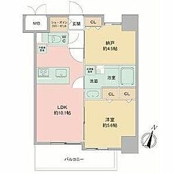 Louis Residence弁天町 1SLDKの間取図画像