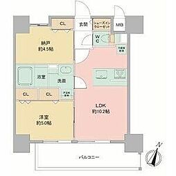 Louis Residence弁天町 1SLDKの間取図画像