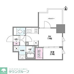 シーズンフラッツ南森町PREMIER 1DKの間取図画像