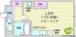 モンターニュアネックス ワンルームの間取図画像