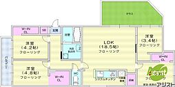 ラ・シュエット桑園 4LDKの間取図画像