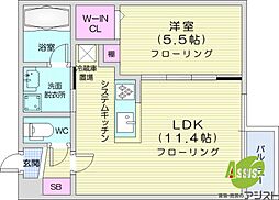 ガレット 1LDKの間取図画像