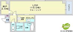 ラフォーレ山鼻 1Kの間取図画像