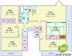 メゾンドゥプラトー 5LDKの間取図画像