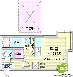 マクセル北28条A ワンルームの間取図画像