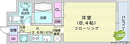 RESIDIAKITA-SANJO 1Kの間取図画像