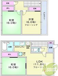 坂田ハイツ 3LDKの間取図画像