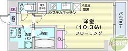 バロンドール ワンルームの間取図画像