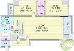 SquareMs6142 2LDKの間取図画像