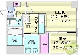 ウイステリア琴似 1LDKの間取図画像