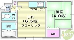 ハイツ24 1DKの間取図画像