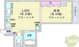 クリスタルファイブ 1LDKの間取図画像