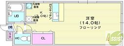 メゾン山鼻 1Kの間取図画像
