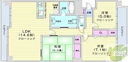 ロイヤルコートさっぽろシティサードコート 3LDKの間取図画像