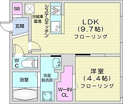 ブランシャールKAI(カイ)中島公園 1LDKの間取図画像