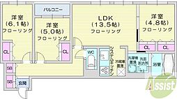 ZABOHILLSFUSHIMI 3LDKの間取図画像