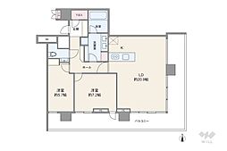 ザ・パークハウス晴海タワーズティアロレジデンス 2LDKの間取図画像