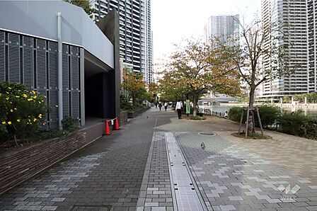 敷地北西側の前面道路(北東側から)