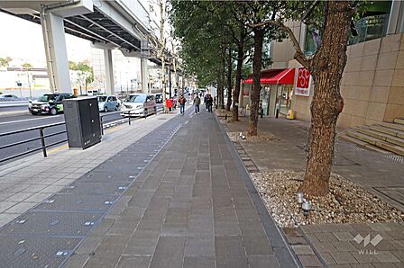 敷地北西側の前面道路（南西側から）