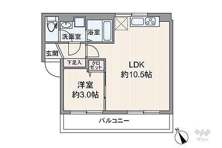 1LDK 間取り