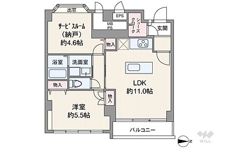 2型キッチンでお料理の作業スペースが広々取れます