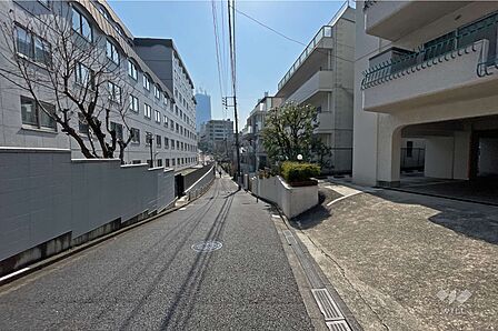 敷地北東側の前面道路(北西側から)