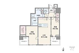 ブランズ千代田富士見 2LDKの間取図画像
