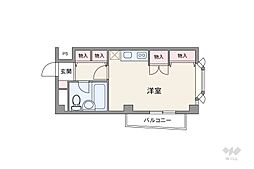 川崎ダイカンプラザペルソナージュ ワンルームの間取図画像