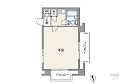 三田富洋ハイツ 1Kの間取図画像