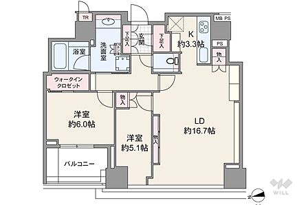 2LDK 間取り