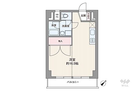 1R 間取り