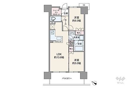 2LDK 間取り
