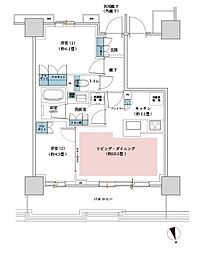 ブリリアタワー聖蹟桜ヶ丘ブルーミングレジデンス 2LDKの間取図画像