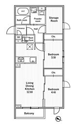 nidoMOTOHASUNUMA 2SLDKの間取図画像