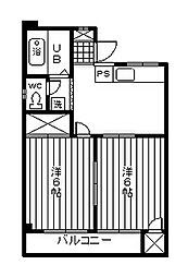 エルフォートティエラ 2DKの間取図画像