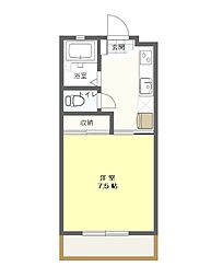 エルズガーデンフィオーレ 1Kの間取図画像