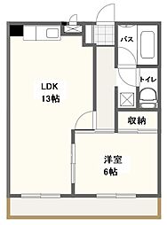 ランドパレス富久山 1LDKの間取図画像