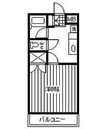 ランドパレスアベニール 1Kの間取図画像