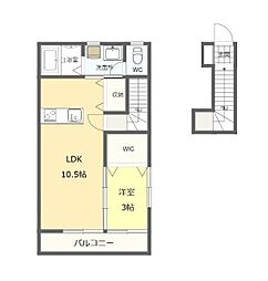 ダイチヒルズD&CV 1LDKの間取図画像